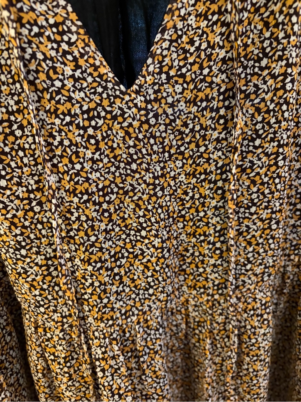 Lulu's Black and Mustard Floral Mini Dress - Picture 3 of 11